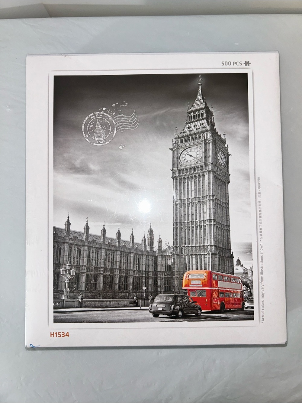 500-Piece London Big Ben Puzzle with Red Double-Decker Bus